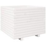 vidaXL Jardinière blanc 60x60x49 5 cm bois de pin massif