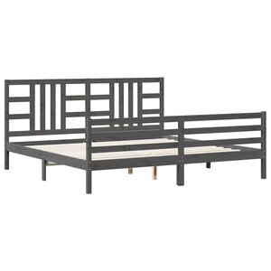 vidaXL Cadre de lit sans matelas gris 200x200 cm bois massif