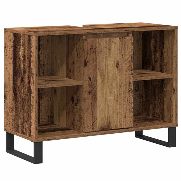 vidaXL Cabinet de salle de bain avec porte Bois ancien 80 x 33 x 60 cm