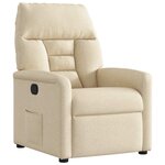 vidaXL Fauteuil inclinable Crème Tissu