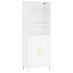 vidaXL Buffet haut Blanc 69 5x34x180 cm Bois d'ingénierie