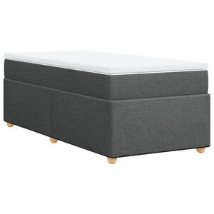 vidaXL Sommier à lattes de lit avec matelas Gris foncé 100x200cm Tissu