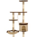 vidaXL Arbre à chat en sisal Montage mural 194 cm Beige et marron