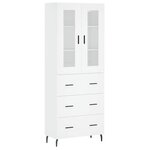 vidaXL Buffet haut Blanc 69 5x34x180 cm Bois d'ingénierie