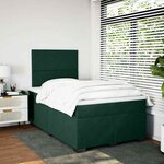 vidaXL Sommier à lattes de lit et matelas Vert foncé 120x200cm Velours