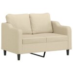 vidaXL Canapé à 2 places Crème 120 cm Tissu