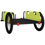 vidaXL Remorque de vélo vert et noir tissu oxford et fer