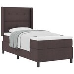 vidaXL Lit à ressorts avec matelas Marron foncé 200 x 80 cm tissu