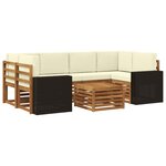 vidaXL Ensemble de canapés d'extérieur 7 Pièces Naturel et Crème