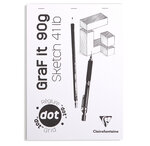 Bloc encollé graf it dot a4 80f 90g blanc couverture coloris aléatoire clairefontaine