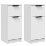 vidaXL Buffets 2 Pièces blanc 30x30x70 cm bois d'ingénierie