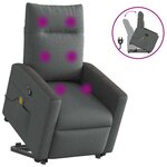 vidaXL Fauteuil de massage inclinable Gris foncé Tissu