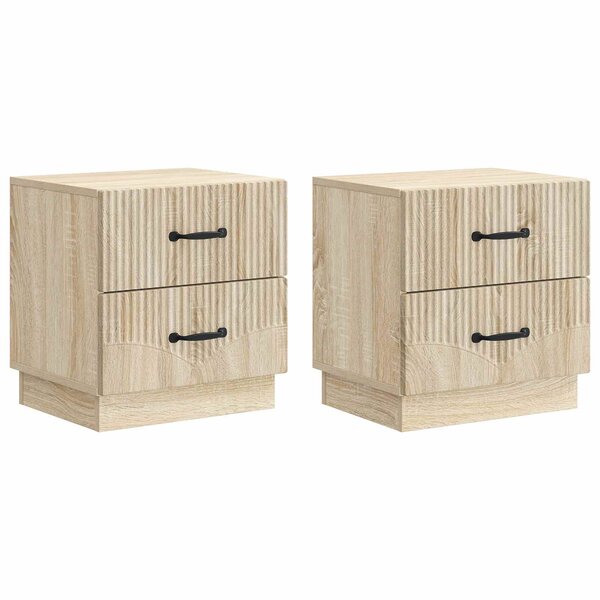 vidaXL Cabinet de chevet 2 Pièces Chêne Sonoma 43 x 34 5 x 44 5 cm