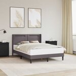 vidaXL Cadre de lit avec bandes LED Gris 140 x 200 cm Simili cuir