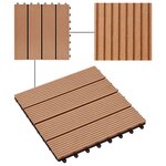 vidaXL Carreaux de terrasse 22 Pièces 30 x 30 cm 2 m² WPC Teck