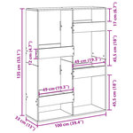 vidaXL Cloison de séparation vieux bois 100x33x135cm bois d'ingénierie