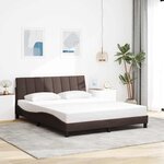vidaXL Cadre de lit sans matelas marron foncé 160x200 cm tissu