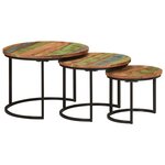 vidaXL Tables gigognes 3 Pièces bois massif de récupération