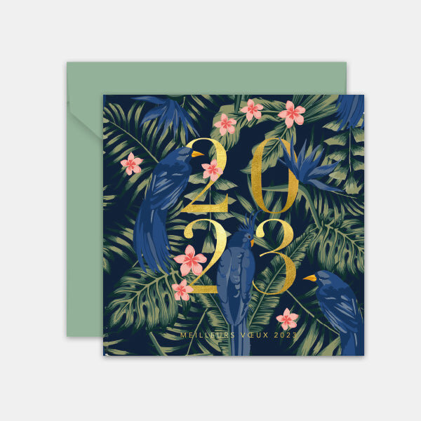 Lot de 5 cartes de voeux illustrative birds