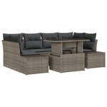 vidaXL Ensemble de canapé de jardin 7 pièces avec coussins Gris en poly rotin