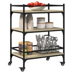 vidaXL Chariot de cuisine chêne sonoma 65x40x86 5 cm bois d'ingénierie
