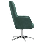 vidaXL Chaise de relaxation Vert foncé Velours