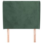 vidaXL Tête de lit avec oreilles Vert foncé 103x23x118/128 cm Velours