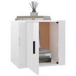 vidaXL Table de chevet Blanc brillant 50x39x47 cm