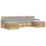 vidaXL Ensembles de canapés avec coussin 6 Pièces Blanc et gris clair
