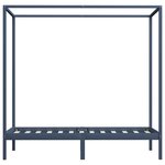 vidaXL Cadre de lit à baldaquin Gris Bois de pin massif 100x200 cm