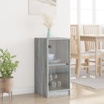 vidaXL Armoire latérale avec portes en verre sonoma gris 35x37x75 5 cm