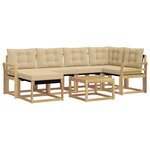 vidaXL Ensemble de canapés d'extérieur 7 Pièces Blanc et Beige
