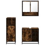 vidaXL Ensemble de meubles de salle de bain 3 Pièces Chêne fumé