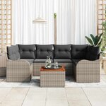 vidaXL Ensemble de canapé de jardin 7 Pièces Gris