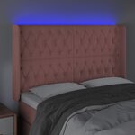 vidaXL Tête de lit à LED Rose 147x16x118/128 cm Velours