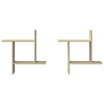 vidaXL Étagères murales 2Pièces chêne sonoma 50x12x50cm bois d'ingénierie