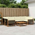 vidaXL Ensemble de canapés d'extérieur 7 Pièces Naturel et Crème