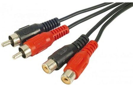 Rallonge Cable Audio 2 x RCA vers 2 x RCA M/F 10m