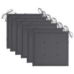 vidaXL Chaises de jardin empilables avec coussins lot de 6 Teck solide