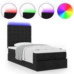 vidaXL Lit ottoman avec matelas et LED noir 80x200cm tissu