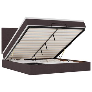 VidaXL Cadre de lit ottoman avec matelas marron foncé 160x200 cm tissu