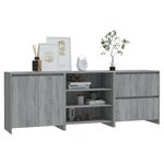 vidaXL Buffets 3 Pièces Sonoma gris Bois d'ingénierie