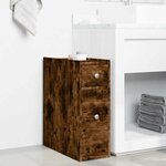 vidaXL Armoire de salle de bain étroite avec roulettes chêne fumé