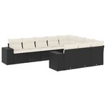 vidaXL Salon de jardin 10 Pièces avec coussins noir résine tressée