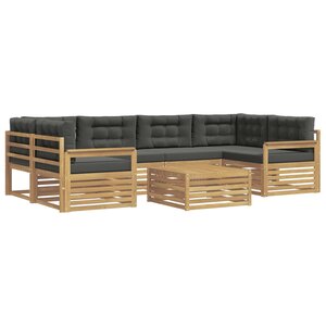 vidaXL Ensemble de canapés d'extérieur 7 Pièces Blanc et anthracite