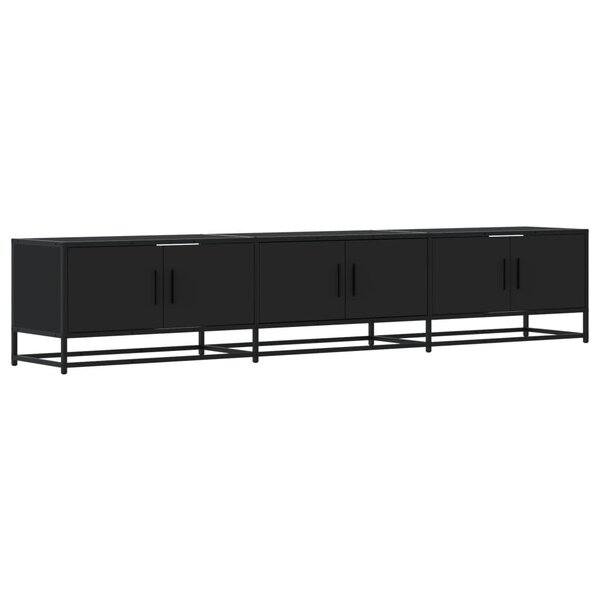 vidaXL Meuble TV noir 210x35x41 cm bois d'ingénierie