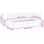 vidaXL Cadre de lit d'angle Rouge bordeaux 90 x 190 cm Velours
