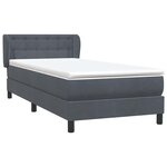 vidaXL Sommier à lattes de lit et matelas gris foncé 100x210cm velours