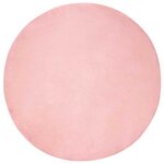 vidaXL Tapis en Fourrure Synthétique de Lapin Rose Ø 120 cm Polyester