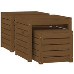 vidaXL Ensemble de boîtes de jardin 3 Pièces marron miel bois pin massif